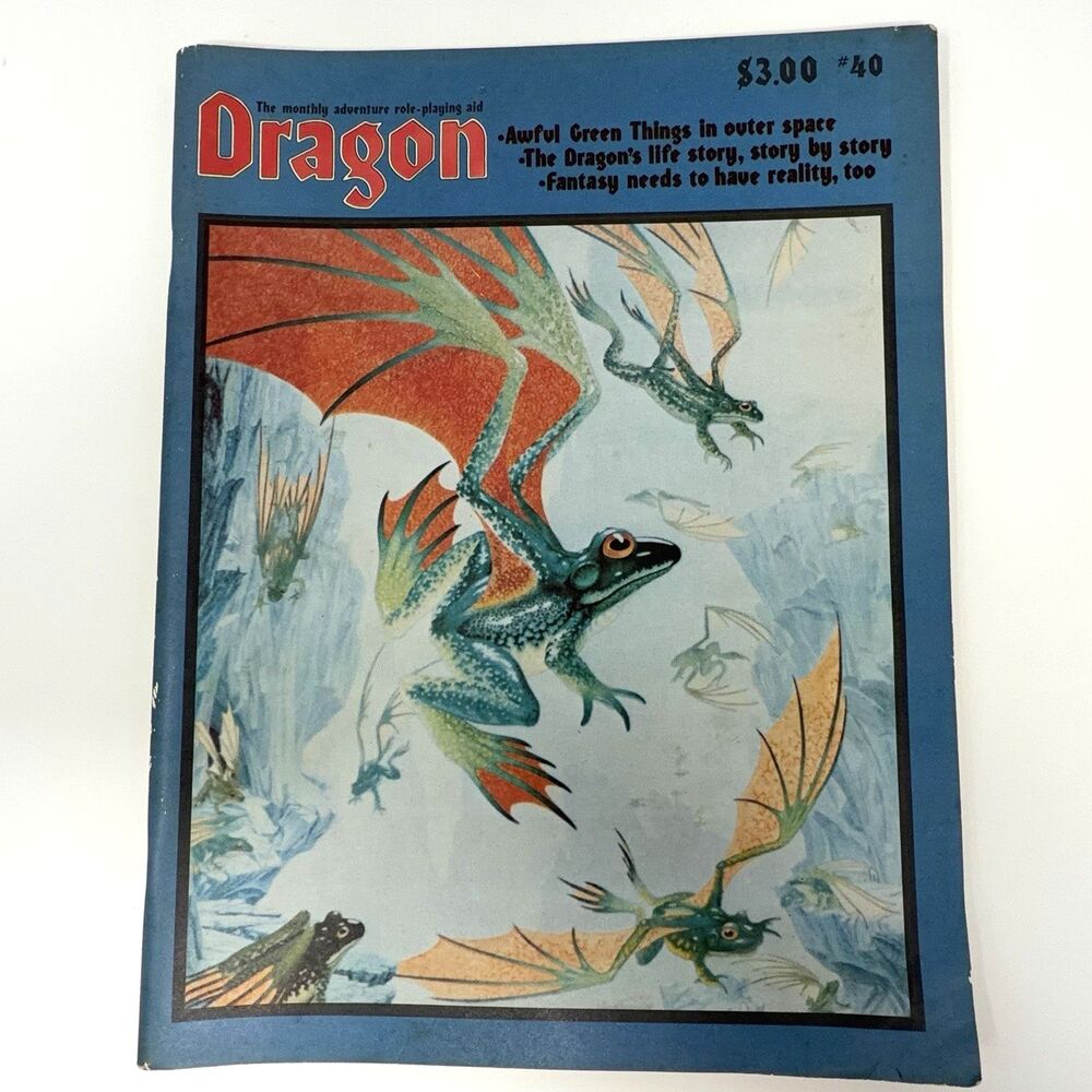 Dragon Magazine 40 Aug 1980 Awful Green Things Outside Znutar Runngus TSR D&D